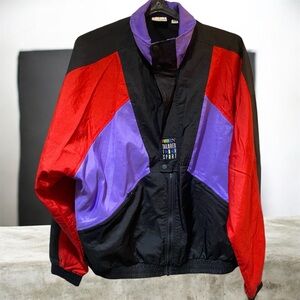 Puma Set Black, Red, and Purple Windbreaker Jacket and pants size Small fits M/L